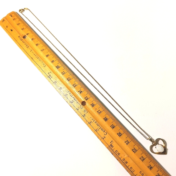 Vintage Glittering White Opal & Gold Filled Pendant & Chain (Libra Gemstone) - Picture 5 of 15